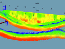 Tomographie sismique. Exemple decaractérisation d’un barrage.