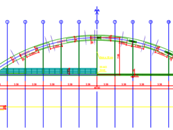 Extrait du plan de la travée P1-P2 de la passerelle (source dossier SNCF).